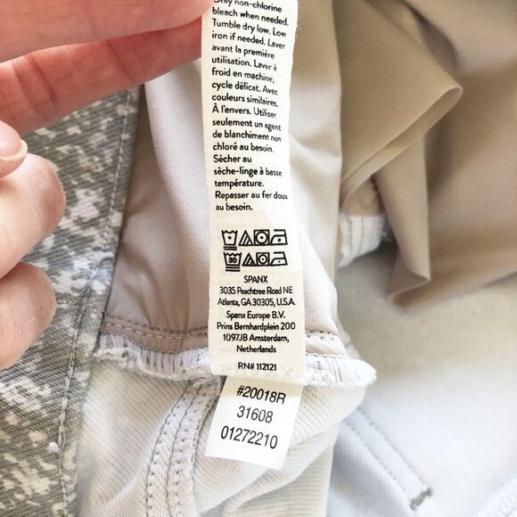 SPANX Jean-Ish Ankle Leggings Speckled Grey Pull On Pants Jeans Womens Large - Picture 6 of 9